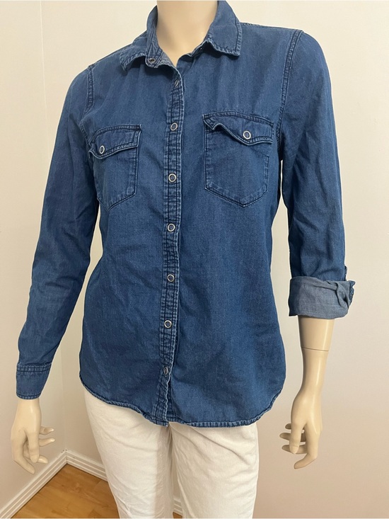 Smart Set Tops - Smart Set Indigo Denim Button-Up Shirt